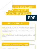 Contracts, Specification Laws and Ethics in Civil Engineering