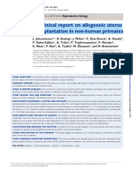 Preclinical Report On Allogeneic Uterus Transplantation in Non Human Primates