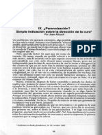 Jean Allouch - ¿Paranoización? Simple Indicación Sobre La Dirección de La Cura