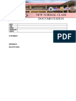 New Normal Class Documentation: Date Time Venue Significant Points Attachments