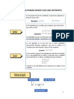 Ecuaciones de Primer Grado Con Una Incognita