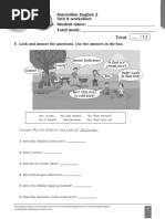 Total: Macmillan English 2 Unit 8 Worksheet Student Name: Total Mark