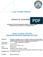 Linear Circuit Analysis: Instructor: Dr. Ayesha Habib