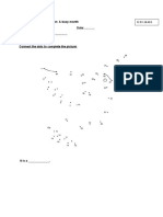 Class:IV Sec: . Lesson: A Busy Month Activity Sheet Date: .. Name ............. Observation Connect The Dots To Complete The Picture