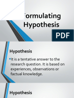 Formulating Hypothesis