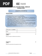 Examen Final Geometria Descriptiva 2020-20