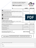 Delf Dalf A1 TP Candidat Coll Sujet Demo PDF