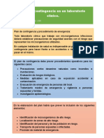 Plan de Contingencia en Un Laboratorio Clínico.: Aleska Vega. CIP:4-798-1298