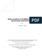 Elliptical Pressure Vesel Stress Analysis