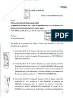 Carta Notarial de Telesup A La Sunedu