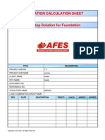 Foundation Calculation Sheet: Title Description