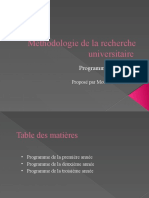 Methodologie de La Recherche Universitaire