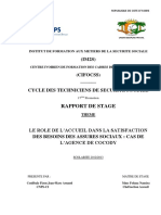 Le Role de L'accueil Dans La Satisfaction Des Besoins Des Assures Sociaux Cas de L'agence de Cocody PDF