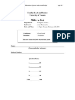 Midterm Test: Faculty of Arts and Science University of Toronto