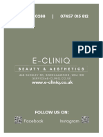 Price List e Cliniq Aesthetics PDF