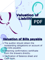 Valuation of Liabilities and Company Audit