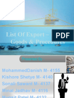 List of Export Import Goods and Procedure