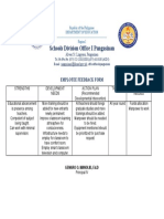 Schools Division Office I Pangasinan: Employee Feedback Form