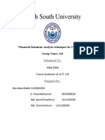 North South University: "Financial Statement Analysis Techniques For Comparison" Group Name: 330