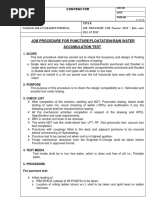 Job Procedure For Puncture/Floatation/Rain Water Accumulation Test