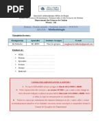 Sujet Examen S2 Méthodologie M1 MRH (Bellache)