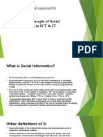 Topic: Basic Concepts of Social Informatics (SI) in ICT & IT