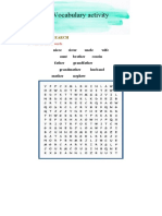 Vocabulary Activity: Family Word Search