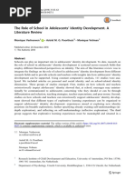 The Role of School in Adolescents ' Identity Development. A Literature Review