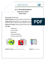 Unit 1 The World Around Us Booklet Model Answer