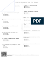 788 - Would Like Vs Would Like To MCQ Grammar Quiz Test Exercise