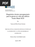 Diagnóstico Técnico Presupuestario para La Puesta en Valor Del Edificio Teatro Mauri SCD PDF