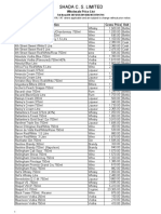 ShadaCS Price List