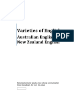 Varieties of English: Australian English New Zealand English