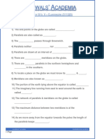 Class 5 Geography Latitude and Longitude Classwork 311020