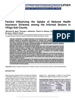 Factors Influencing The Uptake of National Health Insurance Schemes Among The Informal Sectors in Vihiga Sub County