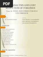 Cost Analysis and Cost Reduction of Forgings