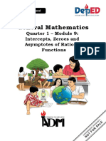 General Mathematics: Quarter 1 - Module 9: Intercepts, Zeroes and Asymptotes of Rational Functions