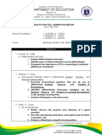 Department of Education: Learning Action Cell Narrative Report