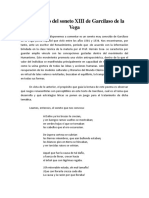 Comentario Del Soneto XIII de Garcilaso de La Veg1