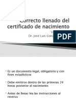 Correcto Llenado Del Certificado de Nacimiento