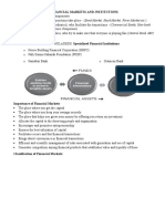 Financial Markets and Institutions