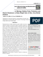 Comparitve Effects of Moringa Oleifera Pods, Probiotics and Vitamin E/selenium On Body Weight Gain of Abor-Acre Broiler Chickens