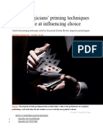 Study: Magicians' Priming Techniques Are Effective at Influencing Choice