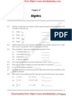 Class 6 Maths Algebra Worksheet