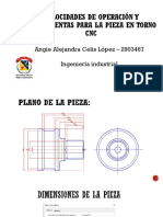 Velocidades de Operación Y Herramientas para La Pieza en Torno CNC