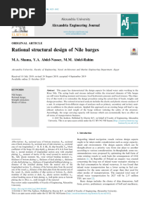 Rational Structural Design of Nile Barges: Alexandria Engineering Journal