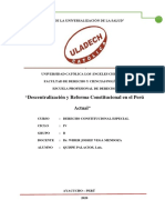 Descentralización y Reforma Constitucional en El Perú Actual PDF