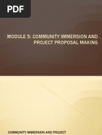 Module 5: Community Immersion and Project Proposal Making