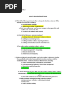 Multiple Choice Questions: Auditing. Quiz No.2