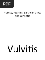 Vulvitis, Vaginitis, Bartholin's Cyst and Cervicitis